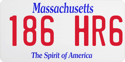 MA license plate 186HR6
