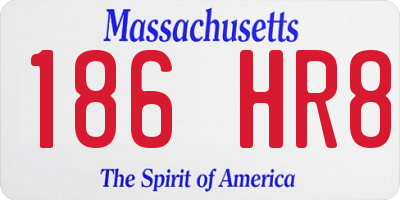 MA license plate 186HR8