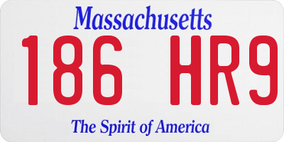 MA license plate 186HR9