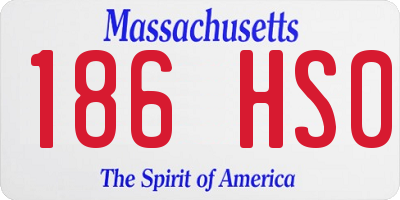 MA license plate 186HS0