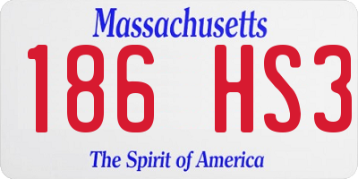 MA license plate 186HS3