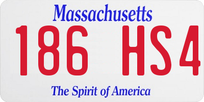 MA license plate 186HS4