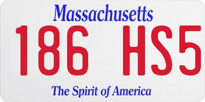 MA license plate 186HS5