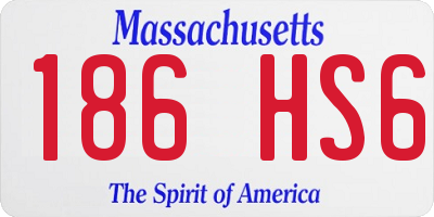 MA license plate 186HS6