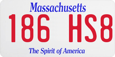 MA license plate 186HS8