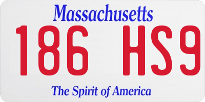 MA license plate 186HS9