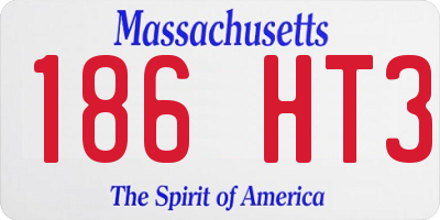 MA license plate 186HT3