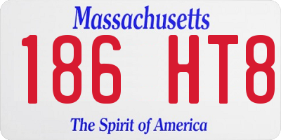 MA license plate 186HT8