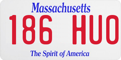 MA license plate 186HU0