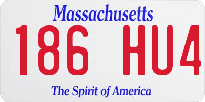 MA license plate 186HU4