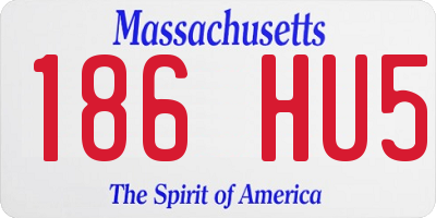 MA license plate 186HU5
