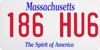 MA license plate 186HU6
