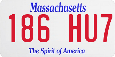 MA license plate 186HU7