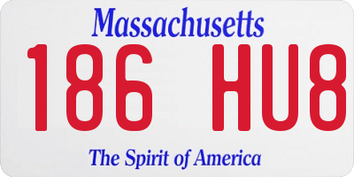 MA license plate 186HU8