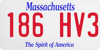 MA license plate 186HV3