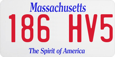 MA license plate 186HV5