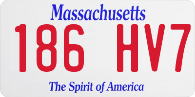 MA license plate 186HV7