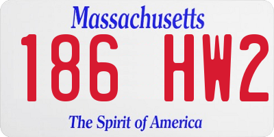 MA license plate 186HW2