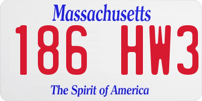 MA license plate 186HW3
