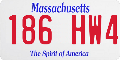 MA license plate 186HW4