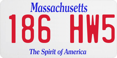MA license plate 186HW5