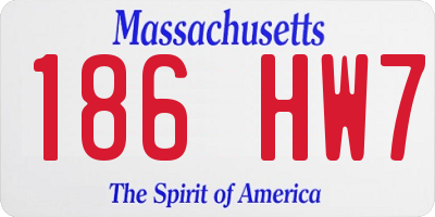 MA license plate 186HW7