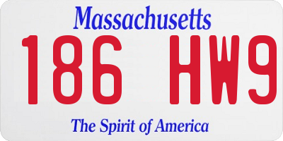 MA license plate 186HW9