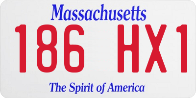 MA license plate 186HX1