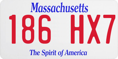 MA license plate 186HX7