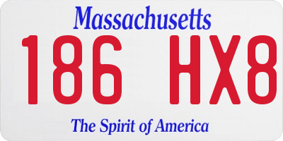 MA license plate 186HX8