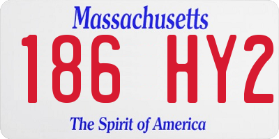 MA license plate 186HY2