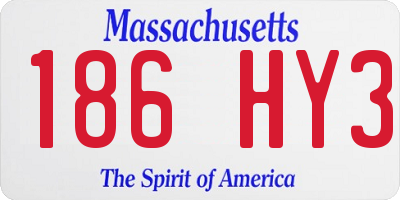MA license plate 186HY3