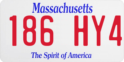 MA license plate 186HY4