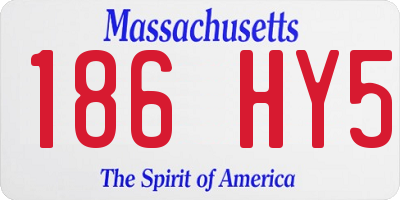 MA license plate 186HY5