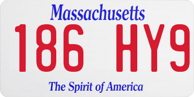 MA license plate 186HY9