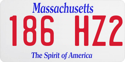 MA license plate 186HZ2