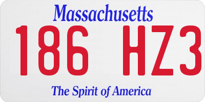 MA license plate 186HZ3