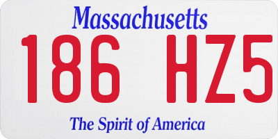 MA license plate 186HZ5