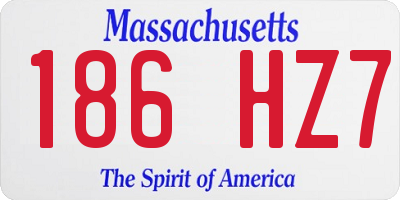 MA license plate 186HZ7