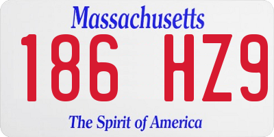 MA license plate 186HZ9