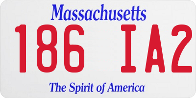 MA license plate 186IA2