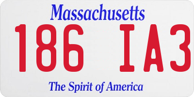 MA license plate 186IA3