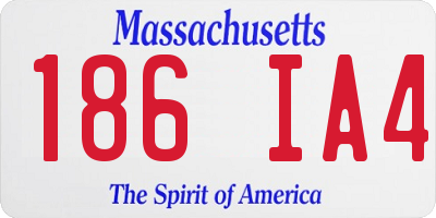 MA license plate 186IA4