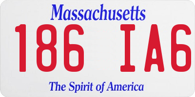 MA license plate 186IA6