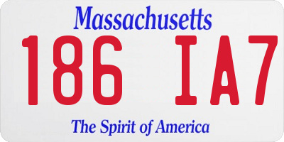 MA license plate 186IA7