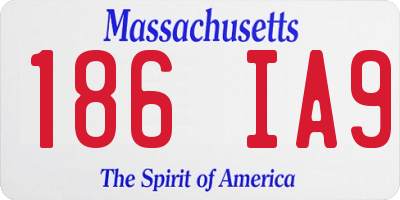 MA license plate 186IA9