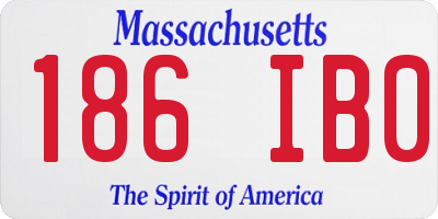 MA license plate 186IB0