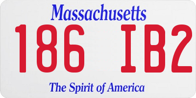 MA license plate 186IB2