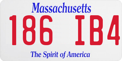 MA license plate 186IB4