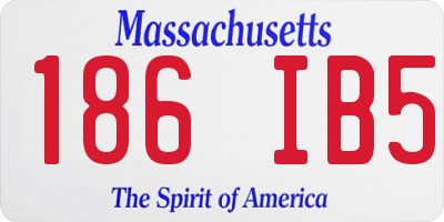 MA license plate 186IB5